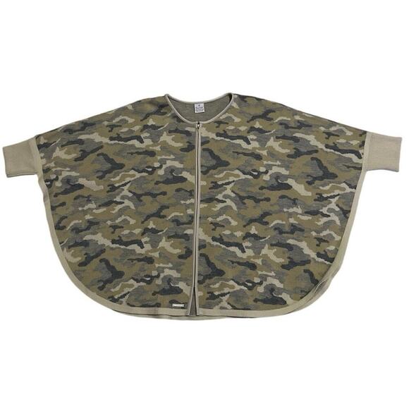 Shannie Girl Camo Zip Up Poncho One Size - Picture 1 of 4